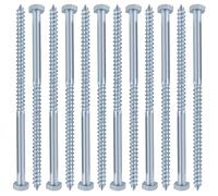 QISF 12 Pcs Coach Screws M10 X 300mm - Heavy Duty Railway Sleeper Bolts, Zinc-Plated Hex Head Lag Bolts for Wood to Concrete Fixings, for Bracket Fence Shelves Mounting