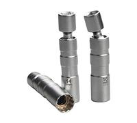 QISF 14MM & 16MM Thin Wall Magnetic Swivel Spark Plug Socket - 3/8-Inch Drive 12-Point Spark Plug Socket Removal Tool - Swivel Extension Permits Access to Most Confined Areas