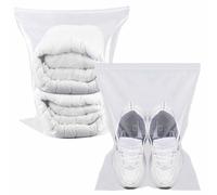 QISF 30 Pack Resealable Clear Plastic Ziplock Bags - 40x60cm, White, Polyethylene (PE), Storage Bag, Zipper Closure, Large Sealed Bags for Quilts, Blankets, Clothing Storage