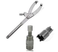 QISF 3Pcs Spanner Wrench Magneto Fly Wheel Clutch Hub Adjustable Tool + 24mm&27mm and 20mm&24mm Clutch Lock Nut Spanner Repair Tool for Motorcycle ATV Scooter Dirt Bike Go Kart