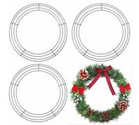 QISF 4 Pack Wire Wreath Frame 14 inch - Metal Christmas Wreath Ring Crafting Wreath Base for Xmas Thanksgiving Halloween Wedding Wreath Frame Wreath Making Supplies