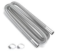 QISF Stainless Steel Exhaust Pipe | 300cm Car Parking Heater | D: 2.5cm Heater Hoses with 2 Clips | Flexible Tail Pipe Diesel Gas Vent Gas Exhaust Hose for Auto | Also Fit for Kitchen Drain
