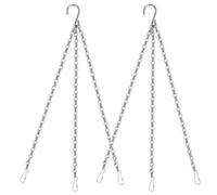 qisheng 2Pcs 16" Three Point Heavy Duty Metal Hanging Basket Chains - Heavy Duty Weatherproof Chain for Hanging Basket Bird Feeder Flower pots and Ornaments