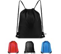 qisheng Drawstring Gym Bag for Kids & Adults, Large Sports Backpack String Swim Drawstring PE Bags for Women Men, Travel Beach School Bag with Waterproof