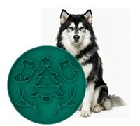 Qisheng Silicone Slow Feeding Dog Bowl Non-Slip Pet Dish with Suction Cup Anti-Expansion Bowl Fast Eating Dog Licking Pad Can Be Washed by The Same Machine (Green)