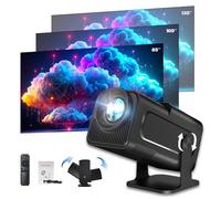 QISHENKOLA Mini Projector with Android 11, 1280 * 720P 4K Full HD Portable, Black, LCD LED, Wi-Fi6 & BT5.0 for Phone/TV Stick/Laptop, 85-130" Screen Projection Display