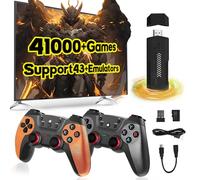 QISHENKOLA X2 Ultra Retro Gaming Stick, Video Game Stick with Dual 2.4G Wireless controllers,Built-in 41000+Retro Games 43+Emulators,HD 4K Output,Plug and Play,TV/Computer,Retro Gaming Console (128G)