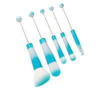 QishGO Beaded Makeup Brush Set Metal Handle Makeup Brushes Eyeshadow Brush Rouge Brush Beadable Makeup Brushes for Makeup.Blue Gradient A