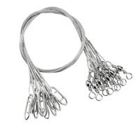 QISHUO Heavy Saltwater Fishing Leader Strength Snap Line Wire Leader Stainless Rigs Steel Fishing Leaders Freshwater White Nickel,#5, 60lb, 11.8in, 30pcs