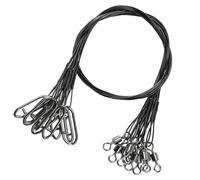 QISHUO High Strength Fishing Leaders Wire Rigs Freshwater Fishing Leader Stainless Heavy Steel Wire Leaders Saltwater Black Nickel,#5, 60lb, 11.8in, 30pcs