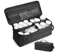 QISVVE First Aid Bag Empty Pill Box Organizer,Tactical Medical Bag Case,Portable EDC Travel Medicine Pill Bottle Organizer Black