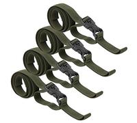 Qiter Luggage Strap, 135cm Military Green Webbing Strap, 4PCS 200g for Suitcase, Outdoor Tent, Waterproof Bag, Sleeping Bag, Camping, Travel
