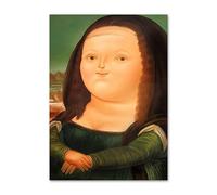 QITEX Canvas Pictures Art Wall Picture Poster Funny Fat Mona Lisa Wall Art Creative Canvas Painting Prints Modern for Wall Decoration 30x40cm No Frame
