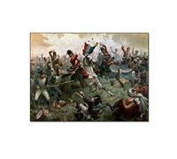 QITEX Wall Art Living Room Art Posters Battle of Waterloo 18 June 1815 Wall Decor Abstract Poster Wall Art Paintings Canvas Wall Decor Home Decor 40x60cm No Frame