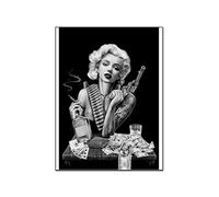 QITEX Wall Decoration Living Room Gangster Sexy Tattoo Money Poster Black and White Bad Girl Wall Art Canvas Print Picture Wall Art Poster for Home Family Wall Decor 30x40cm (Unframed)