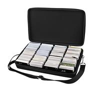Qiteyz 3000+ Large Capacity Portable Card Game Storage Case Compatible with Cards Against Humanity Game.Card Storage Box Compatible with Baseball Cards,Sports Card and all Other Card Games (Black)