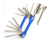 QitinDasen 11 in 1 Bike Repair Tool, Multifunctional Bicycle Repair Tool, Portable Mini Bike Maintenance Tool (Blue)