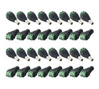 QitinDasen 16 Pairs Premium 5.5 X 2.1mm DC Power Connector Plug Socket Kit, 12V / 24V Male & Female DC Power Connector Adapter, 2 Pin DC Screw
