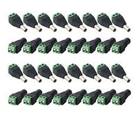 QitinDasen 16 Pairs Premium 5.5 X 2.1mm DC Power Connector Plug Socket Kit, 12V / 24V Male & Female DC Power Connector Adapter, 2 Pin DC Screw