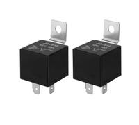 QitinDasen 2 Pieces 4 Pin Car Relay, 12V 40A SPST Automotive Relay with Metal Mounting Bracket, for Car Truck Boat (Black)
