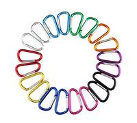 QitinDasen 20 Pieces 5 cm Multifunction Aluminum Carabiner Keychain Clip, D-Shaped Mini Carabiner Keychain Snap Hook (Not for Climbing)