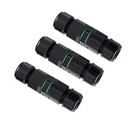 QitinDasen 3 Pieces 3 Way Waterproof Outdoor Cable Connectors, IP68 Waterproof Junction Box Outdoor Cable Connector, for Cable Diameter 6～12 mm (Press Type)