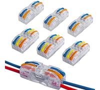 QitinDasen 30Pcs Premium Lever-Nut Wire Connectors Kit, Bilateral Transparent Conductor Compact Wire Connectors, Quick Connector Cable Clamp Terminal Block Spring Connector (Multicolor Lever)