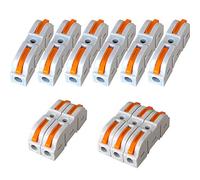QitinDasen 30Pcs Premium SPL-1 Lever-Nut Wire Connectors, One-to-One Conductor Compact Wire Connectors, Splicing Type Quick Conductors Cable Clamp Terminal Block Spring Connector (Free Combination)
