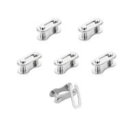 QitinDasen 5 Pairs Single Speed Bicycle Chain Connector, Bicycle Chain Missing Link, Reusable Bike Chain Quick Release Connector (Silver)