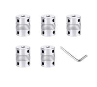 QitinDasen 5 Pieces 3D Printer Aluminum Alloy Flexible Shaft Coupling 5 mm to 8 mm, Stepper Motor Shaft Coupler with 2 mm Hexagon Wrench