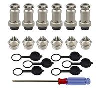 QitinDasen 6Pcs Premium 4 Pin GX16 Aviation Connector, 5A 16mm Thread Male Female Panel Metal Aviation Wire Connector Plug Socket, with Rubber Protector Cap and Phillips Screwdriver