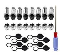 QitinDasen 8Pcs Premium 3 Pin GX12 Aviation Connector, 5A 12mm Thread Male Female Panel Metal Aviation Wire Connector Plug Socket, with Rubber Protector Cap and Phillips Screwdriver