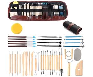 QITIUNLXY 40 Piece Clay Sculpting Tools Set Perfect for Polymer Air Dry Modeling Clay Beginners & Professionals Ideal for DIY Pottery & Ceramics Tools for Clay Sculpey Sculpting & Crafting