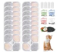QITIXI:OU 16 Pack Cat Drinking Fountain Replacement Filter Compatible with Catit PIXI Cat Drinking Fountain Replacement Triple Filter System for Catit Pixi and 2.5L Cat Drinking Fountain (16+4)