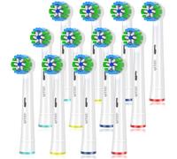 Qitizu Toothbrush Head Compatible with Braun Oral B Electric Toothbrush, 12Pcs Precision Replacement Brush Heads for Oral b Pro 3 1, Smart 7, Vitality 3D, Genius X, Toothbrush White