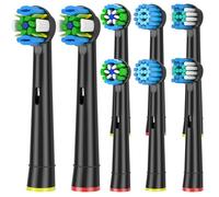 Qitizu Toothbrush Head Compatible with Braun Oral B Electric Toothbrush, Replacement Toothbrush Heads Fit for Oral b Vitality Pro Smart Genius Teen Series Electric Toothbrush 8Pcs (Black)