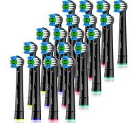Qitizu Toothbrush Head Compatible with Oral b Braun Electric Toothbrush, Precision Replacement Brush Heads for Pro Smart Genius, Efficient Clean -20 Pack (Black)