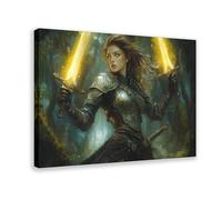 QITJSGD Female SwordswomanCanvas Poster Bedroom Decor Landscape Office Room Decor Gift20x30inch(50x75cm)