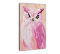 QITJSGD Majestic Pink Owl PortraitCanvas Poster Wall Art Decor Print Picture Paintings for Living Room Bedroom Decoration12x18inch(30x45cm)