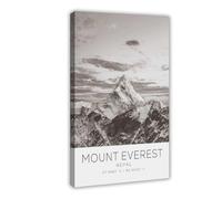 QITJSGD Mount EverestCanvas Poster Wall Art Decor Print Picture Paintings for Living Room Bedroom Decoration16x24inch(40x60cm)