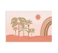 QITJSGD Pink DesertCanvas Poster Bedroom Decor Landscape Office Room Decor Gift08x12inch(20x30cm)