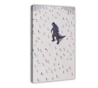 QITJSGD Quirky Godzilla PosterCanvas Poster Wall Art Decor Print Picture Paintings for Living Room Bedroom Decoration16x24inch(40x60cm)