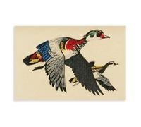 QITJSGD Retro Waterfowl PrintCanvas Poster Bedroom Decor Landscape Office Room Decor Gift16x24inch(40x60cm)