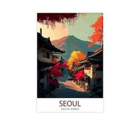QITJSGD Seoul Korea Travel PrintCanvas Poster Bedroom Decor Landscape Office Room Decor Gift12x18inch(30x45cm)