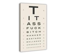 QITJSGD Sweary Eye Chart PosterCanvas Poster Bedroom Decor Landscape Office Room Decor Gift12x18inch(30x45cm)