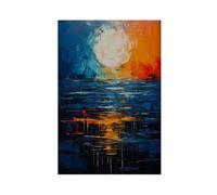 QITUBVAF Blue And Orange ModernismCanvas Poster Bedroom Decor Landscape Office Room Decor Gift 20x30inch(50x75cm)