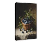 QITUBVAF Blueberry BranchCanvas Poster Bedroom Decor Landscape Office Room Decor Gift 20x30inch(50x75cm)