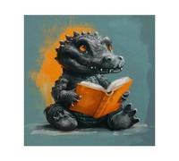 QITUBVAF Bookworm GodzillaCanvas Poster Wall Art Decor Print Picture Paintings for Living Room Bedroom Decoration 20x20inch(50x50cm)