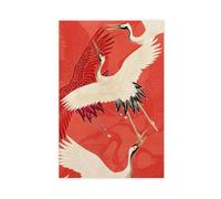 QITUBVAF Japanese Crane BirdCanvas Poster Wall Art Decor Print Picture Paintings for Living Room Bedroom Decoration 08x12inch(20x30cm)
