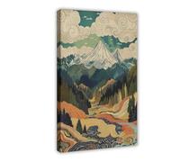 QITUBVAF Japanese Trend Wall ArtCanvas Poster Bedroom Decor Landscape Office Room Decor Gift 24x36inch(60x90cm)